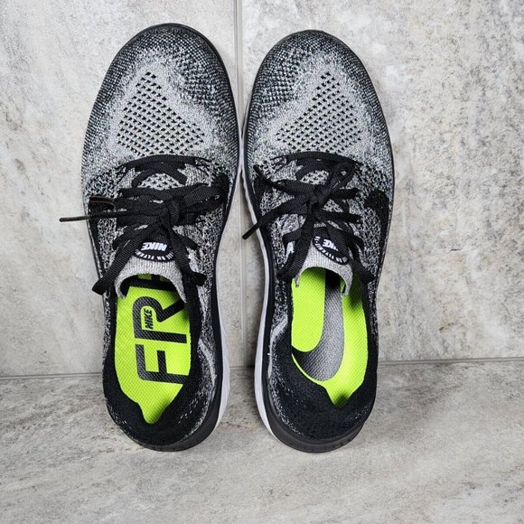 Nike Free Rn Flyknit 2018 Men's Running Shoes Size 9, 10 & 13 White Black - Picture 4 of 11